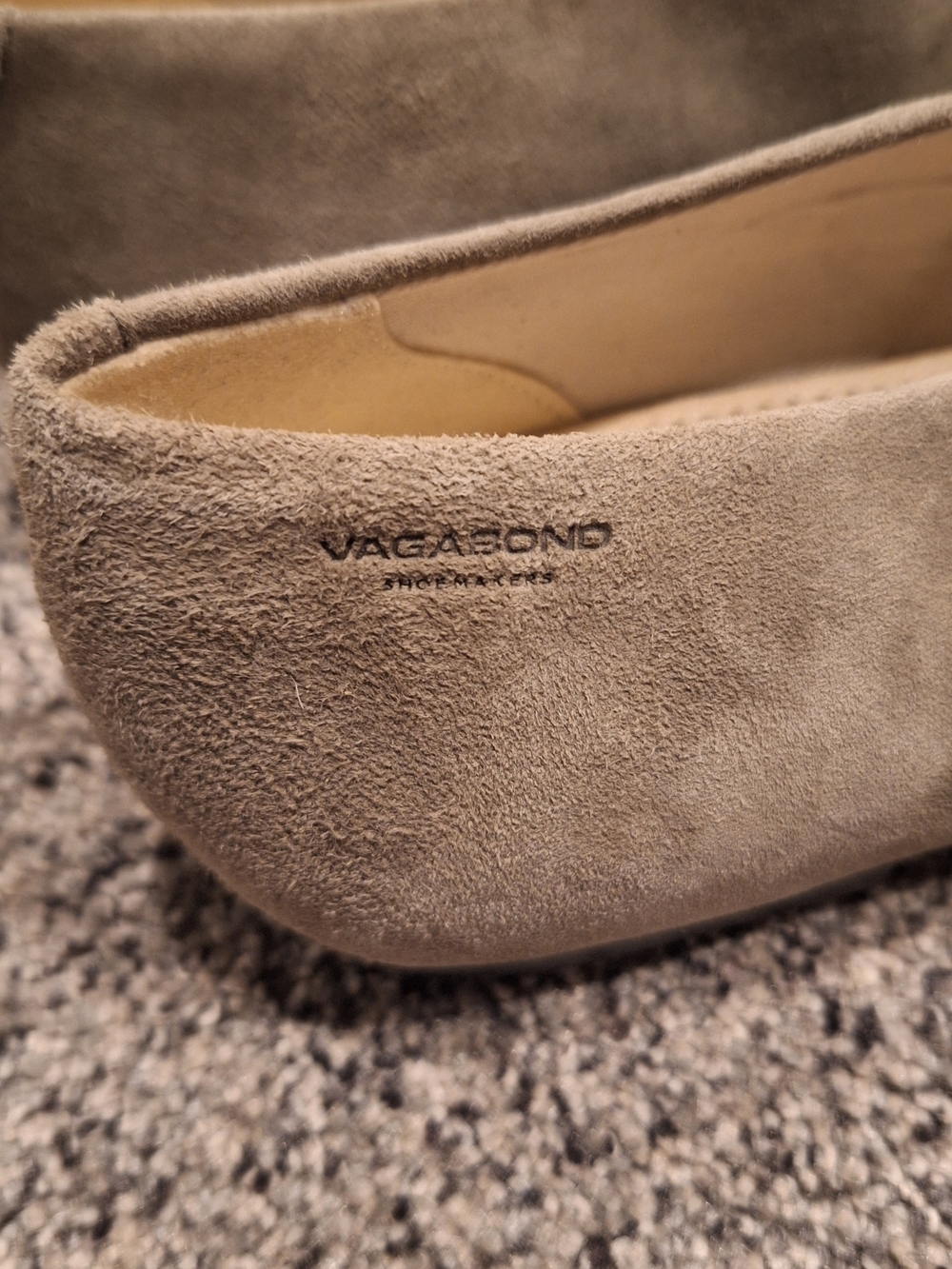 Vagabond Suede Pointed-Toe Flats in Olive/Tan - Picture 10 of 13